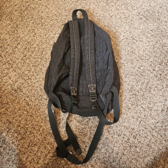 Kipling Vintage 90s Keeper Backpack Large Black Drawstring Buckle Zippers - Picture 2 of 11